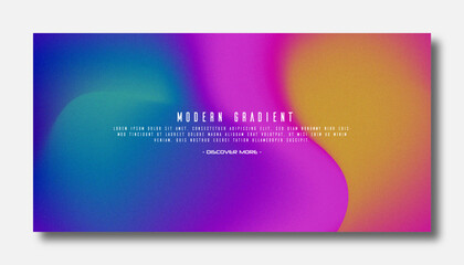 Modern trendy grainy gradient background, colorful abstract liquid 3d.Soft gradient backdrop with place for text. Futuristic design for banner, poster, cover, flyer, presentation, landing page