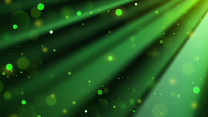 Green Magic Spotlight with Particles, Vector Illustration