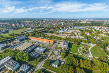 Ausblick über das nordwestliche Sheridan-Areal im Augsburger Stadtteil Pfersee