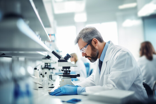 Generative AI image of scientist working in laboratory