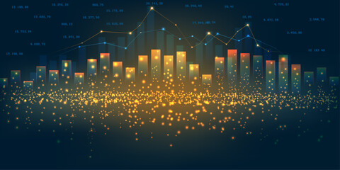 Financial trade concept. Forex Stock market and exchange. Candle stick graph chart. vector illustration
