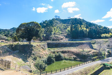 Gassantoda Castle, a National Historic Site, in Shimane Prefecture, Japan