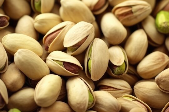 Abundance of Taste: A Close-Up View of Pistachio Nuts in Varied Stages of Openness