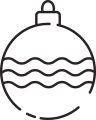 Symbol of Christmas Bauble. Thin line Icon of Merry Christmas. Stroke Pictogram Graphic for Web Design.