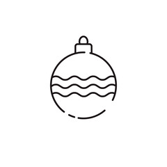 Symbol of Christmas Bauble. Thin line Icon of Merry Christmas. Stroke Pictogram Graphic for Web Design.