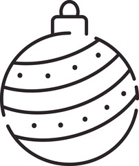 Symbol of Christmas Bauble. Thin line Icon of Merry Christmas. Stroke Pictogram Graphic for Web Design.