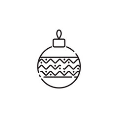 Fototapeta premium Symbol of Christmas Bauble. Thin line Icon of Merry Christmas. Stroke Pictogram Graphic for Web Design.