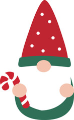 Christmas Gnome Flat illustration