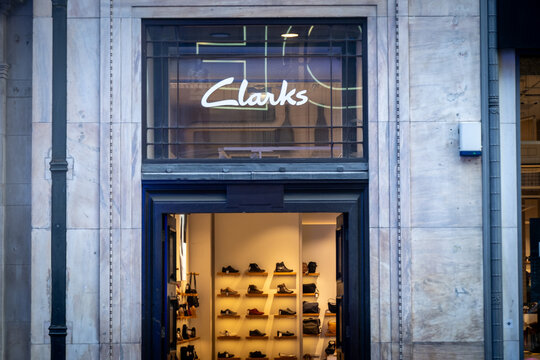 LONDON: Clarks footwear show shop store on Oxford Street, landmark retail destination