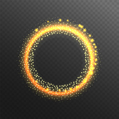 Realistic Round starry, shine stardust swirl,  stardust frames. Isolated vector illustration.