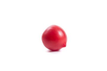 Pink tomato isolated on white background.