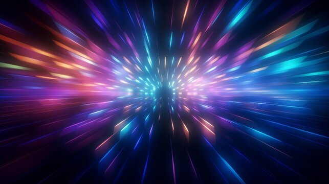 Lights Abstract futuristic, colorful background. Light explosion pattern. Liht burst abstract background.