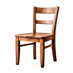 Chair wooden home furniture isolated on white transparent, PNG