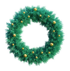 Christmas wreath with golden balls