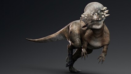 Pachycephalosaurus render of background. 3d rendering