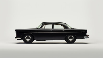 Naklejka premium Véhicule noir retro