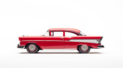 voiture vintage rouge sur fond blanc