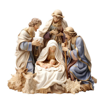 A Serene Nativity Scene: The Birth of Jesus Depicted Through a Figurine vector art