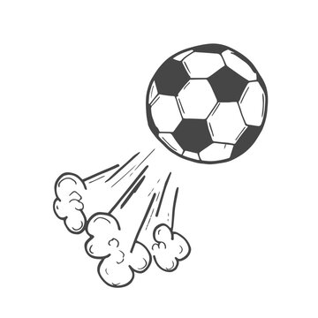 Soccer Ball Football Bounce Doodle Drawing Illustration Vector Icon