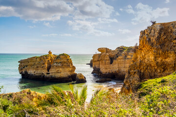 Beautiful beach called Sao Rafael in Albufeira, Algarve, Portugal