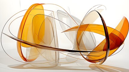 Abstract Orange Swirls Digital Artwork