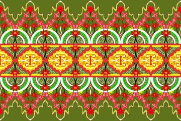 pattern seamless ethnic pattern fabric design green fabric 
