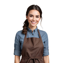 Female barista isolated on transparent background