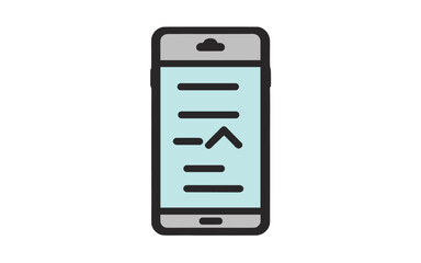 mobile phone with icons