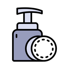 Cotton pads color icon. Simple style sign for mobile concept and web design. Vector illustration isolated on white