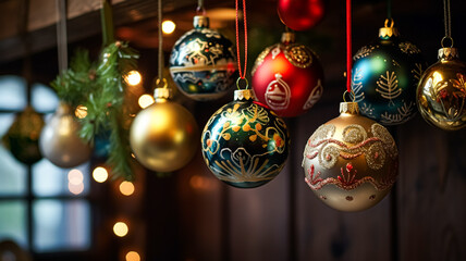 Christmas tree decorations for the English country cottage, home decor, house in the countryside and holiday celebration