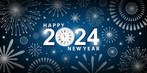 2024 Happy New Year Background Design. Greeting Cards, Banners, Posters. Vector Illustrations.