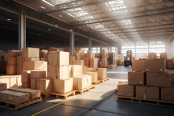 warehouse with boxes (AI Generated)