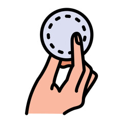 Makeup removal. Moisturizer color icon. Skincare procedure. Facial beauty. Cleansing for healthy skin. Contour symbol. Vector isolated illustration