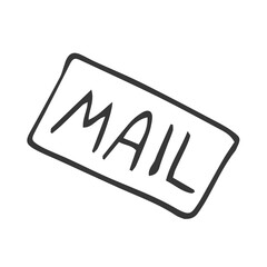Hand drawn word Mail. Brush pen lettering with phrase post