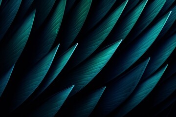 Sharp and dark green leaves texture background