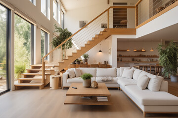Fototapeta na wymiar modern living room interior design. AI generated