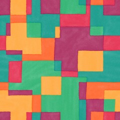 Seamless Pattern Watercolor Rectangles Overlap Geometric for background, Wallpaper