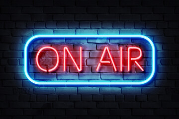 Obraz premium On Air Neon Sign on a dark wall