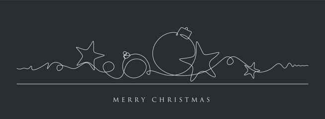 Toy, candle, decoration and New Year's decor. Christmas and New Year vector illustration, line drawing, holiday card.