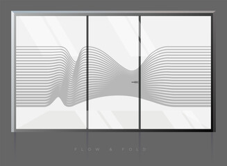 Wall Graphic - Vinyl Frosted Film - Flow and Fold  - Stock Illustration
