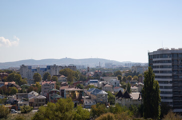 View of the city of Anapa from the Ferris wheel in summer in 2023