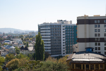 View of the city of Anapa from the Ferris wheel in summer in 2023