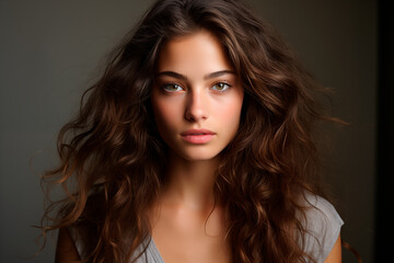 Fototapeta premium beautiful woman with fresh skin studio shot 