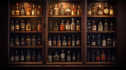 Foto auf Acrylglas background vintage whiskey drink antique illustration aged liquor, alcohol aged, bottle distillery background vintage whiskey drink antique © vectorwin