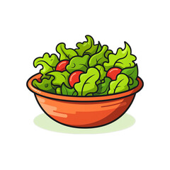 A Colorful Salad Bowl Bursting with Fresh Lettuce and Juicy Tomatoes