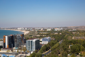 View of the city of Anapa from the Ferris wheel in summer in 2023
