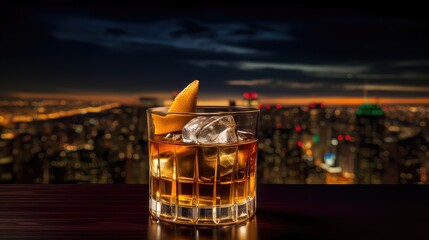 glass cocktail whiskey drink manhattan illustration bar martini, classic margarita, ice rum glass cocktail whiskey drink manhattan - obrazy, fototapety, plakaty