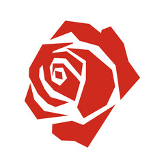 red rose in vector.plant in flat style.objects for design of logo application website leaflet booklet advertising packaging sticker.