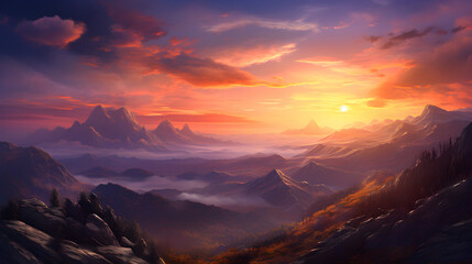 Sunrise in the mountains