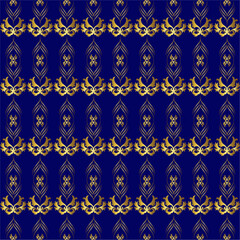Golden seamless damask Royal Blue wallpaper 